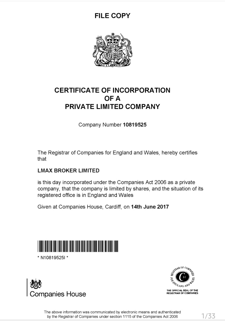 Company Registration Certificate